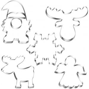 Emporte Pi&egrave;ce Noel, 5 Pi&egrave;ces Emporte Piece Noel, Emporte Piece Biscuit Noel Grand, Emporte Piece Patisserie Noel, Emporte Piece Noel Bonhomme Acier Inoxydable, Deco De Noel Gateau Moule - Neuf