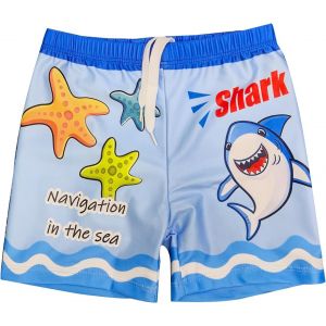Boys' Swimming Trunk,Shark And Starfish - Neuf