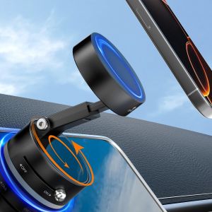 Eryi-Support De Téléphone Voiture Magnétique [2025 Ventouse Sous Vide Puissante] Pour Iphone Magsafe, Rotation À 360° & Pliage Rétractable, Facile À Installer/Désinstaller, Noir - Neuf