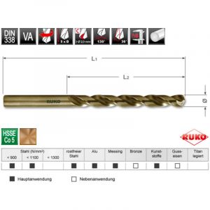 Forets Din 338 Type Va Hsse Co 5 En Pochette Libre Service - Neuf