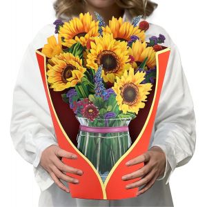 Checarzhn--No1-Cartes Pop-Up, Carte Bouquet En Papier 3d, Carte D'anniversaire, Cartes De V?Ux Cadeaux Avec Carte De Note Et Enveloppe Pour La Saint-Valentin, Un Anniversaire, La Fête Des Mères (Tour - Neuf
