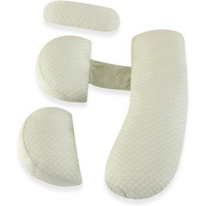 Coussin De Grossesse, Coton Coussin D'allaitement, Oreiller De Grossesse Pour Le Dos, Les Hanches, Les Jambes, Le Ventre Avec Housse En Coton Amovible Pour Femme De Maternité (Haricots Froids-Bleu) - Neuf