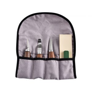 Ensemble d'outils de sculpture sur bois pour d&eacute;butants et professionnels avec pochette de rangement - Neuf