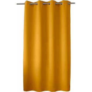 Eryi-Rideau Obscurcissant Avec ?illets Argentés, Jaune Moutarde, 140x180cm, 100% Polyester, Tissu Certifié Oeko-Tex, Collection Réglisse - Neuf
