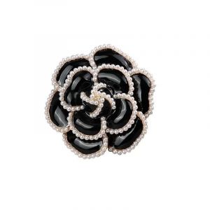Broche Fleur P&eacute;tale &Eacute;l&eacute;gante Broche Fine Art Broche Dame F&ecirc;te De Mariage Broche Simple (Noir) - Neuf
