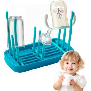 Kalanka-Seche Biberon Bebe, Pliable &Eacute;gouttoir Biberons, Portable Porte Biberon Egouttoir, Bleu, Avec Bac D'&eacute;gouttage, Pour S&eacute;cher Biberons, T&eacute;tines, Tasses - Neuf