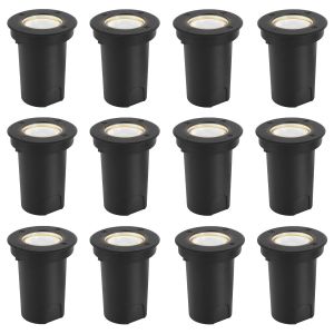 12x Lumi&egrave;res Enterr&eacute;es Pivotant Ip67 3w Lampe De Paysage Enterr&eacute; &Agrave; Led Blanc Neutre - Noir Bo&icirc;tier, &Eacute;clairage Ext&eacute;rieur - Neuf