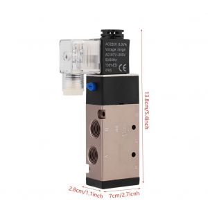 Electrovanne magnetique electrique a 5 ports et 2 positions, 1,2 Mpa, 3/8"" AC220 V - Neuf