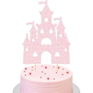 Décoration De Gâteau D'anniversaire Château À Paillettes Sur Le Thème Du Château De Princesse,Pics De Gâteau D'anniversaire Pour Princesse,Prince,Anniversaire,Fête Prénatale,Fournitures De.[Y195] - Neuf