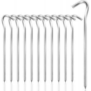 Eryi-12 Pièces Piquet De Tente, 18 Cm/7 Pouce Sardines De Fixation Tente, Léger Et Portable Sardines Camping, Piquet Tente De Fixation En Aluminium Pour Le Jardinage, La Randonnée Et La Pêche - Neuf