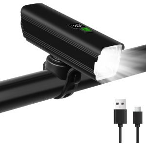 Lumiere Velo,Eclairage Vélo Puissant,Éclairage Vélo Avant Rechargeable Avec Affichage Numérique,Phare De Vélo Étanche Pour Vélo De Route,Vtt,Cyclisme,Travail De Nuit.[R5] - Neuf