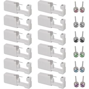Senior-Pistolet &Agrave; Percer 12pcs , Pistolets De Per&ccedil;age D'oreille De S&eacute;curit&eacute;, Outil De Per&ccedil;age De Boucle D'oreille, Kit D'auto-Per&ccedil;age D'oreille Et De Nez Indolore Avec Clous D'oreille[L1694] - Neuf