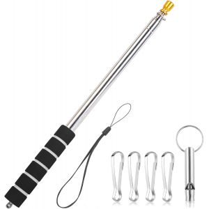 Mevronisshop-M&acirc;t De Drapeau T&eacute;lescopique 3 M M&acirc;t De Drapeau Avec 4 Crochets, Mat Pour Portatif Pour Guides, Camping, Enseignants, Excursions, Comp&eacute;titions - Neuf