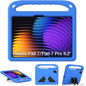 NAERYUT-Enfants Coque Pour Xiaomi Pad 7/Xiaomi Pad 7 Pro (11,2 Pouces),Antichoc Étui Avec Support Housse Protection-Bleu - Neuf