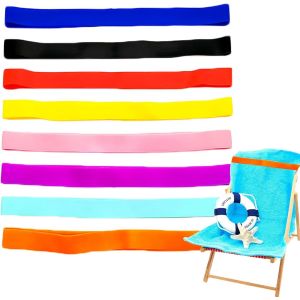 ChenQuanSarl-8 Pièces Pinces À Serviettes De Plage, Bandes Élastiques Pour Cha De Plage, Bandes À Serviettes Pour Cha s De Plage Colorées - Neuf