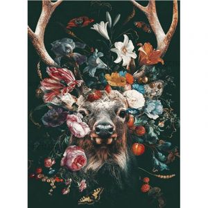 Peinture diamant 5D cerf, carré/rond, lion, animaux, peinture diamant personnalisée pour enfants, décoration murale à faire soi-même avec outils (20 x 30 cm) - Neuf