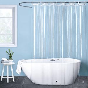 KALANKA-Rideau Douche, Rideau de Douche Anti Moisissure Transparent 180 x 180cm, Rideaux de Douches en EVA Imperm&eacute;ables et Lavables pour Salle de Bain H&ocirc;tel Baignoire - Neuf