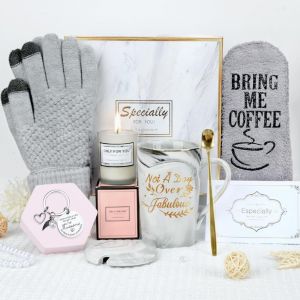 Eryi-Cadeau Anniversaire Femme Hommes, 12oz Tasse À Café Porcelaine Personnalisé Avec Chaussettes Et Gants, Cadeau Pour Femme Idées De Cadeau Gris Amusantes Pour Femme Maman Fille Soeur Amie - Neuf