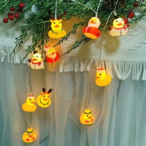 Lbgwp60-De Canard De Noël À Piles En Forme De Canard - Fantastiques Lumières De Nuit Pour Chambre D'enfant, Fête D'anniversaire, Sapin De Noël (1,65 M/10 Led, Canard) - Neuf