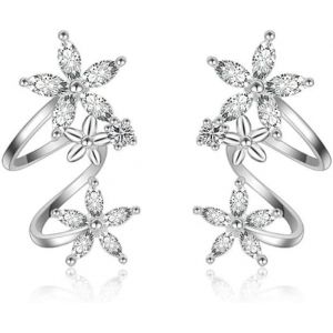 Kal-Boucles D'oreilles Pour Femme Filles Boucles D'oreilles &Agrave; Griffes Brillant Zircon Fleurs Boucles D'oreilles D'aiguille Clous D'oreilles Boucles Doreilles - Neuf