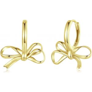 Chenquansarl-Creole Boucle Doreille Noeud Argent 925 Femme Boucles D'oreilles Creoles Noeud Papillon Anneau Oreille 1 Paires Clou D Oreille Fashion Cadeau Argent Bijoux Pour Fille - Neuf