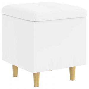 vidaXL Pouf de rangement Blanc 40 x 40 x 45 cm Simili cuir - Neuf