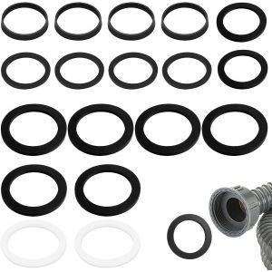 JGD-Joint de Vidange de Lavabo, Kit de Joints pour Siphon 1 1/2"" pour Tuyau Cuisine 40 mm/45 mm/56 mm avec Joints Cun&eacute;iformes et Plats (18 Pi&egrave;ces) - Neuf