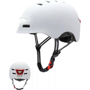 Subzonal-Casque De V&eacute;lo Ou Scooter &Eacute;lectrique Avec Voyant Rouge + Feu Avant Blanc Casque Vtt, Planche &Agrave; Roulettes, Patins L&eacute;ger Avec Doublure Amovible, Coque Pc + Eps, 14 &Eacute;vents Et C&acirc;ble De Chargemen - Neuf