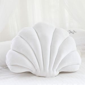 Eryi-Coussin Décoratif En Forme De Coquillage Pour Canapé, Lit, Chaise, Salon, Chambre À Coucher, Bureau, Coussin De Sol (33 X 25,4 Cm) (Blanc) - Neuf