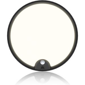 Kal-Plafonnier Led Avec Détecteur De Mouvement - Fonctionne Avec Piles - 18 Cm - 300 Lm - 3000 K - Pour Armoire, Balcon, Buanderie, Cave, Couloir, Garage, Salle De Bain, Cuisine - Noir - Neuf