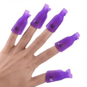 10 Pcs En Plastique Acrylique Nail Art Tremper Hors Capuchon Clip Uv Gel Vernis Dissolvant Outil D'emballage - Neuf