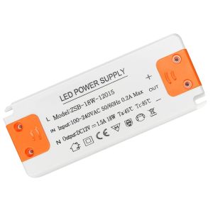 Transformateur 220V 12V - 230V Transformateur Led Driver, 18W 1.5A Alimentation Transfo 12V, Sans Scintillement, Sans Bruit, Pour Lampes HalogèNes G4 Mr16 Gu5.3, Transformateurs LeD, 1 Pcs - Neuf