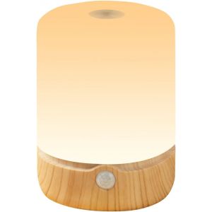 Lampe De Chevet, Veilleuse Led Avec 8 Couleurs Et 3 Modes, Lampe Ambiance Sans Fil Avec Tactile Dimmable Et D&eacute;tecteur De Mouvement, Lampe De Table Usb Rechargeable Pour Chambre, Salon, Camping - Neuf
