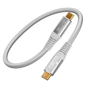JGD-cable usb c vers usb c 20Gbps USB C3.2 Gen2,240W Fast Charging,5K60Hz 4K144Hz USBC Video Cable,Compatible avec iPhone 16, MacBook Pro,Hubs, SSDs,Monitors White cable usb c 0.5m - Neuf