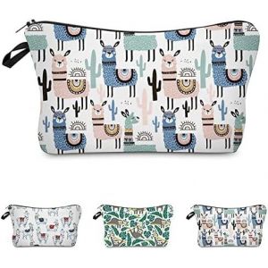 Trousse De Toilette De Voyage Multifonctionnelle Avec Fermeture Éclair, Petite Trousse De Maquillage En Toile Avec Imprimé Cactus, Multicolore-Générique - Neuf