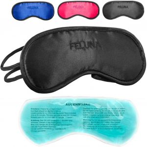 Masque De Sommeil Avec Oreiller Rafra&icirc;chissant Pour Les Yeux Lunettes De Couchage Avec Bande &Eacute;lastique R&eacute;glable Et Sensation De Soie L'oreiller Rafra&icirc;chissant Aide Contre Les Migraines (Noir) - Neuf