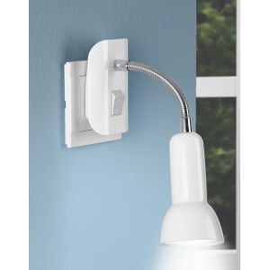 Fiche Led 11-058 *Anna* Applique, Lampe De Lecture, Lampe De Cuisine, Veilleuse En Blanc Mat Incl. 1x 5 Watt E14 Ampoule Led 3000k Blanc Chaud, Applique Murale, Lampe De Cuisine, Lampe &Agrave; Prise - Neuf