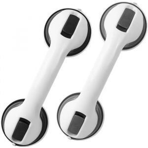 2 barres d'appui ventouse salle de bain handicap&eacute;s noir gris ABATTANT WC - Neuf