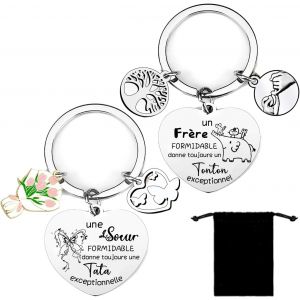 KAL-Cadeaux Tonton Tata Porte-Clés Cadeau Annoncer Grossesse Tata Et Tonton Annonce Grossesse Tu Vas Bientôt Être Tonton Tata| Futur Oncle Futur Tonton Future Tata Annonce Naissance Tonton - Neuf