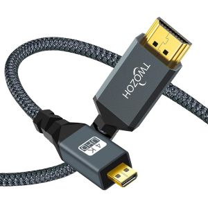 TIANYI-C&acirc;ble Micro HDMI vers HDMI 3M, Nylon tress&eacute; C&acirc;ble HDMI A vers Micro HDMI D, Supporte 3D 4K/60Hz 2.0 1080p - Neuf