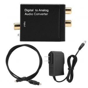 Convertisseur audio numerique optique coaxial vers analogique a double puce et adaptateur secteur pour cable optique (Etats-Unis) - Neuf