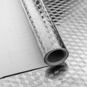 Papier Adhesif pour Meuble 40x200cm Cuisine Auto-Adhésif Papier Peint Adhesif Meuble Autocollants Aluminium Rouleau Imperméables et Résistants à I'huile Rhomb - Neuf