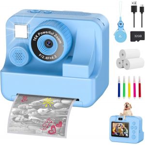ChenQuanSarl-Appareil Photo Instantané Pour Enfants Avec Selfie 1080P Appareil Photo Instantané Avec Carte De 32 Go Et 3 Rouleaux De Papier D'Impression, Caméra Pour Enfants, Jouets Pour Enfants, Cad - Neuf