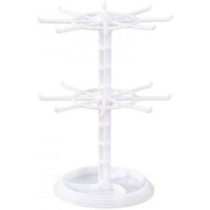 Nbgcm-2 Niveaux Présentoir À Bijoux Rotatif Présentoir Porte-Clés Organisateur Rack Stand Présentoir Rotatif Pour Bijoux Support Collier Rotatif Pour Bracelet Bague Bijou Pendentif, Blanc - Neuf