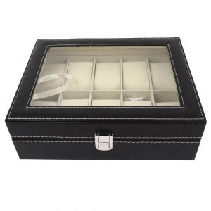 10 Grille Pu Cuir Montre Bo&icirc;te Affichage Montre Rangement Bo&icirc;te Bo&icirc;te Montre Accessoire - Neuf