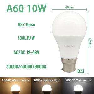 Lugh-Ampoule Led Haute Et Basse Tension,Éclairage De Projecteur,Lampe Blanche Chaude Et Froide,Cc/Ca,12 V-48v,B22,3w,5w,10w,8 Pièces - Neuf