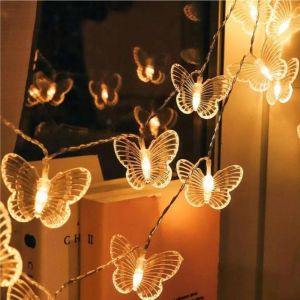 Jgd-Guirlande Lumineuse Papillon 3 M 20 Pi&egrave;ces Led Usb D&eacute;coration Pour No&euml;l, Mariage, Anniversaire, Saint-Valentin, F&ecirc;te, Chambre &Agrave; Coucher, Int&eacute;rieur Et Ext&eacute;rieur (Blanc Chaud) - Neuf