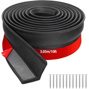 MEVRONISSHOP-Isolation Porte de Garage 3M Joint Seuil Porte de Garage Seuil D'&eacute;tanch&eacute;it&eacute; en Caoutchouc Universel Avec Clous - Neuf