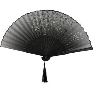 KALANKA-1pcs Éventails Pliants avec Frange en Soie, Mariage Bambou Soie Pliable à Main avec Frange, Eventail Chines, Eventails à Main Portables, Ventilateurs Pliables, pour Eventail Mariage, Danse et - Neuf