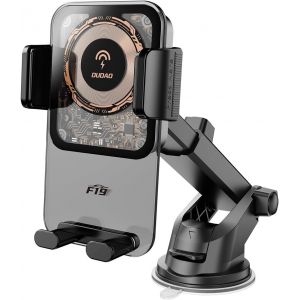 Sjzg-Chargeur De Voiture Sans Fil F19, 15 W Qi &Agrave; Charge Rapide Pour Grille D'a&eacute;ration, Pare-Brise, Tableau De Bord, Support De T&eacute;l&eacute;phone De Voiture, Bras Long, Ventouse &Agrave; 180 &deg; Pour Iphone, Samsung - Neuf